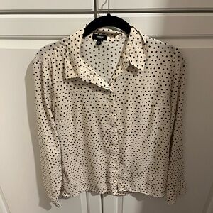 Express Cream and Black Polka Dot Blouse